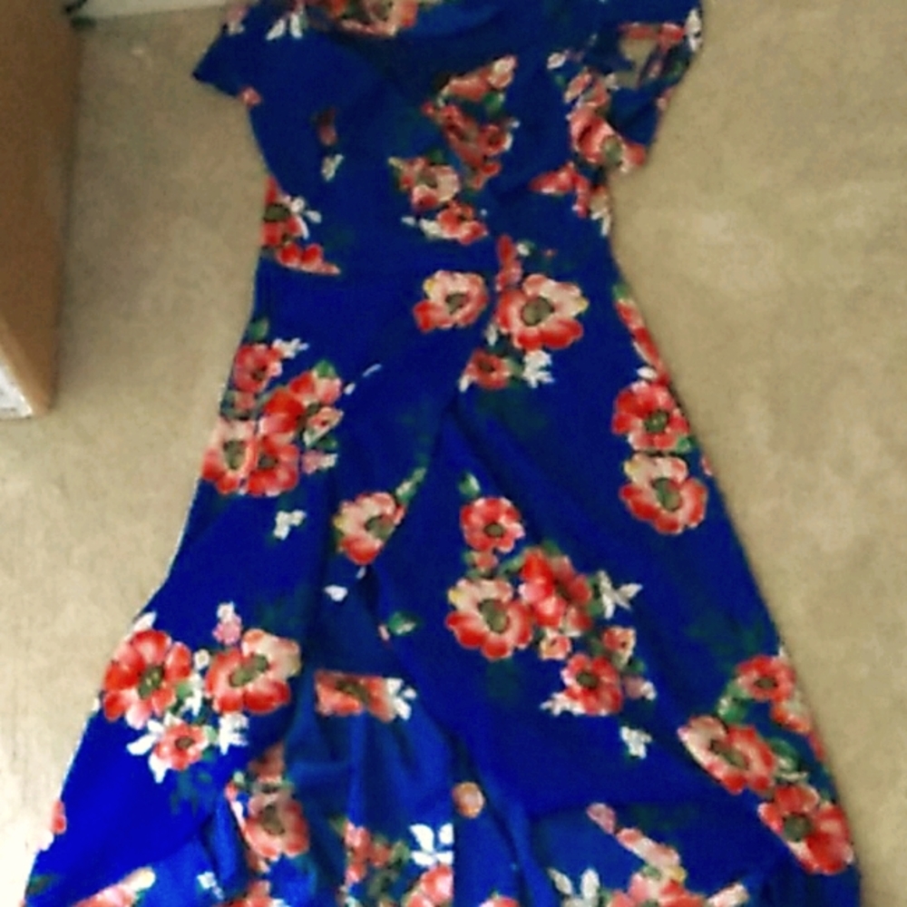 Royal blue flower design dress